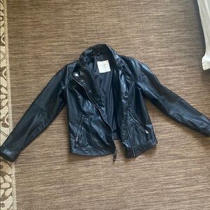 Abercrombie & Fitch Black Leather Jacket Timeless Motorcycle Style